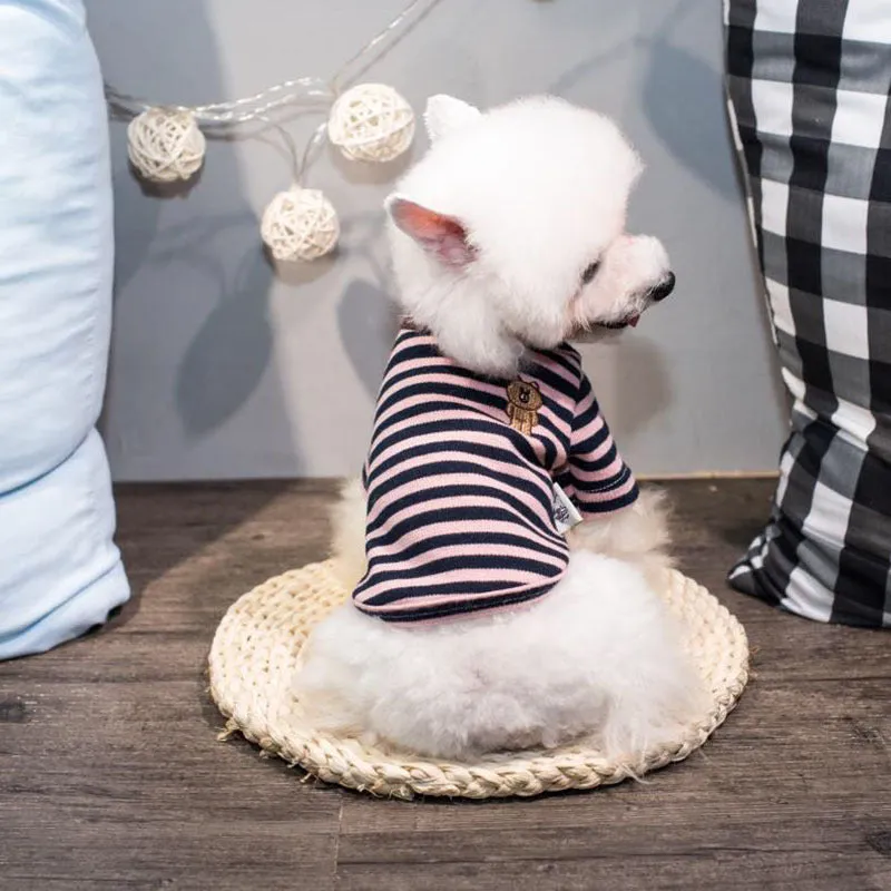 Striped Bear Pet Bottoming Shirt