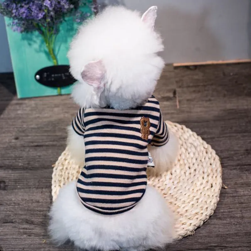 Striped Bear Pet Bottoming Shirt