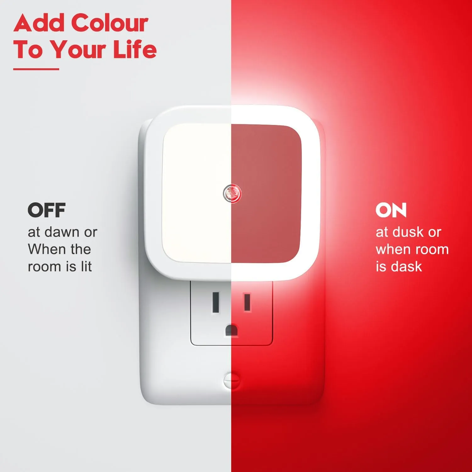 Sujeet Red Night Light, Night Lights Plug into Wall 4-Pack, Nightlight Plug in Night Light, Dusk to Dawn Night Lamp Led Night Lights for Adults Bedroom, Bathroom, Hallway