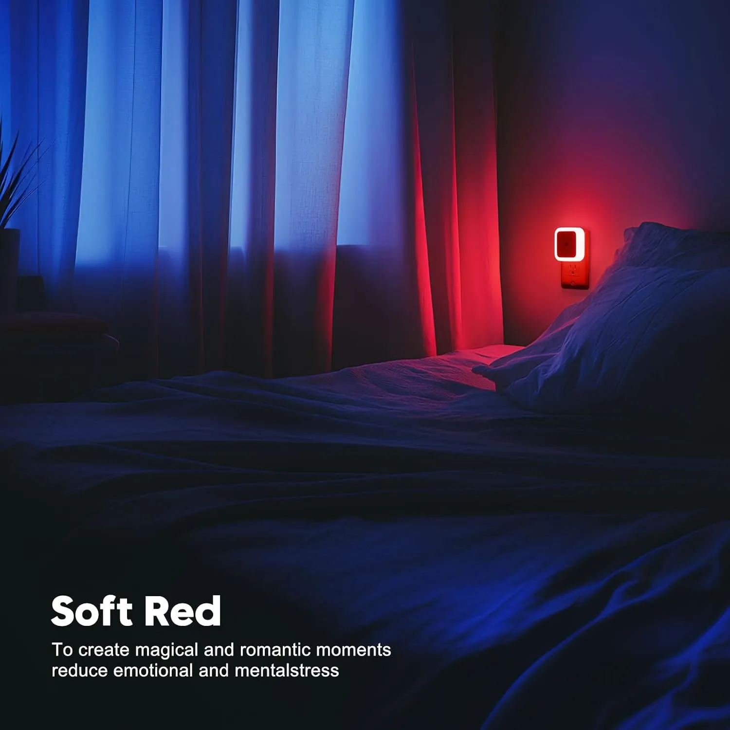Sujeet Red Night Light, Night Lights Plug into Wall 4-Pack, Nightlight Plug in Night Light, Dusk to Dawn Night Lamp Led Night Lights for Adults Bedroom, Bathroom, Hallway