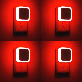 Sujeet Red Night Light, Night Lights Plug into Wall 4-Pack, Nightlight Plug in Night Light, Dusk to Dawn Night Lamp Led Night Lights for Adults Bedroom, Bathroom, Hallway