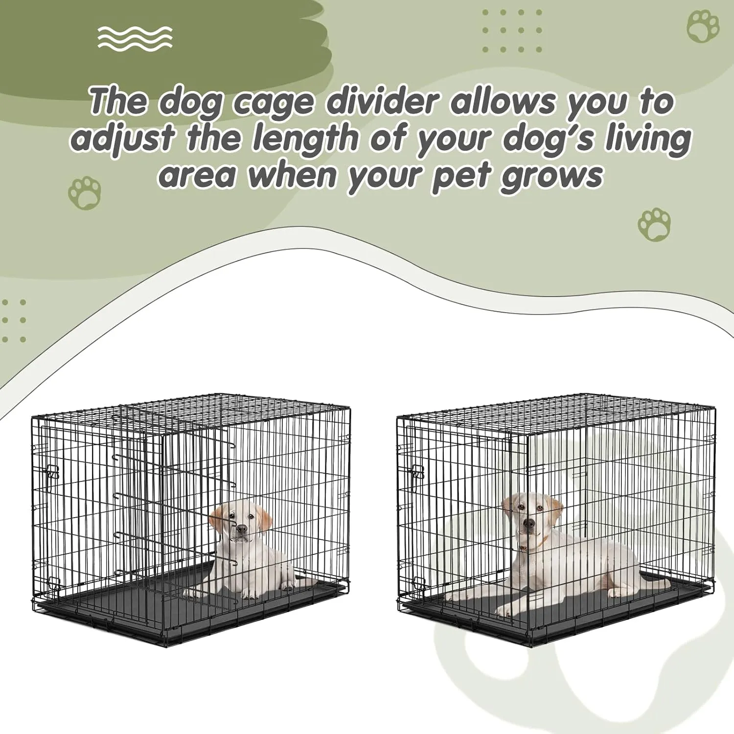 Tandefio 2 Pcs Dog Crate Divider Panel Metal Pets Divider Panel Dog Crate for Pets(42 Inches)