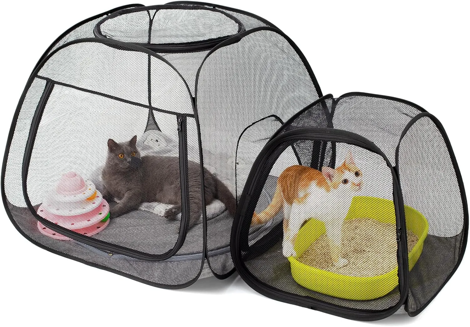 Tenrai Portable Cat Playpen, Trapezoidal Design for Better Standing, Foldable Pet Tent for Outdoor and Indoor Use of Puppy and Kitten, Dog Play Enclosure, Cat Houses & Condos