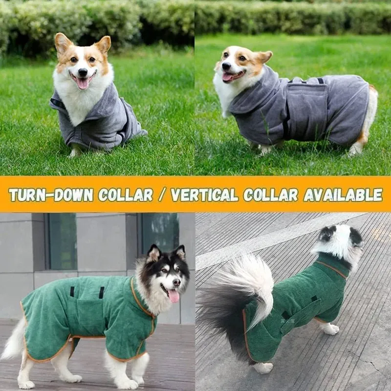 Warm Dog Bathrobe Towel