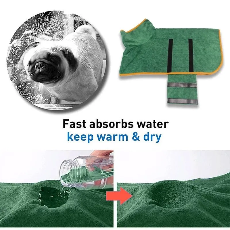 Warm Dog Bathrobe Towel