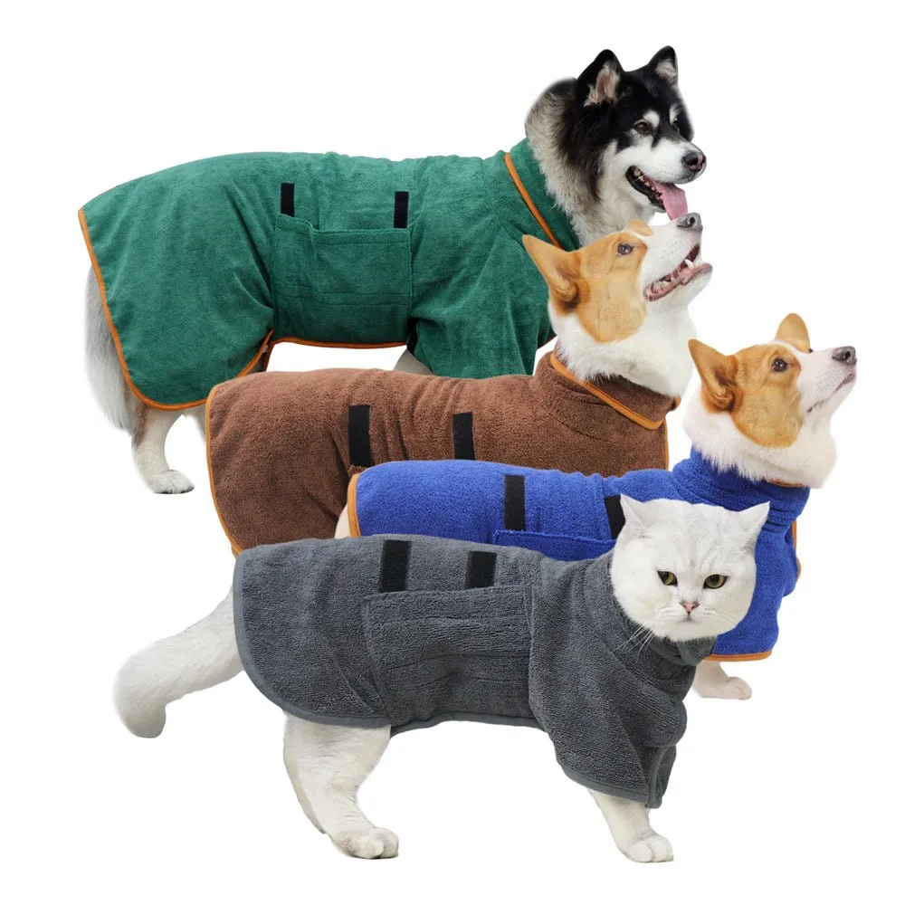 Warm Dog Bathrobe Towel