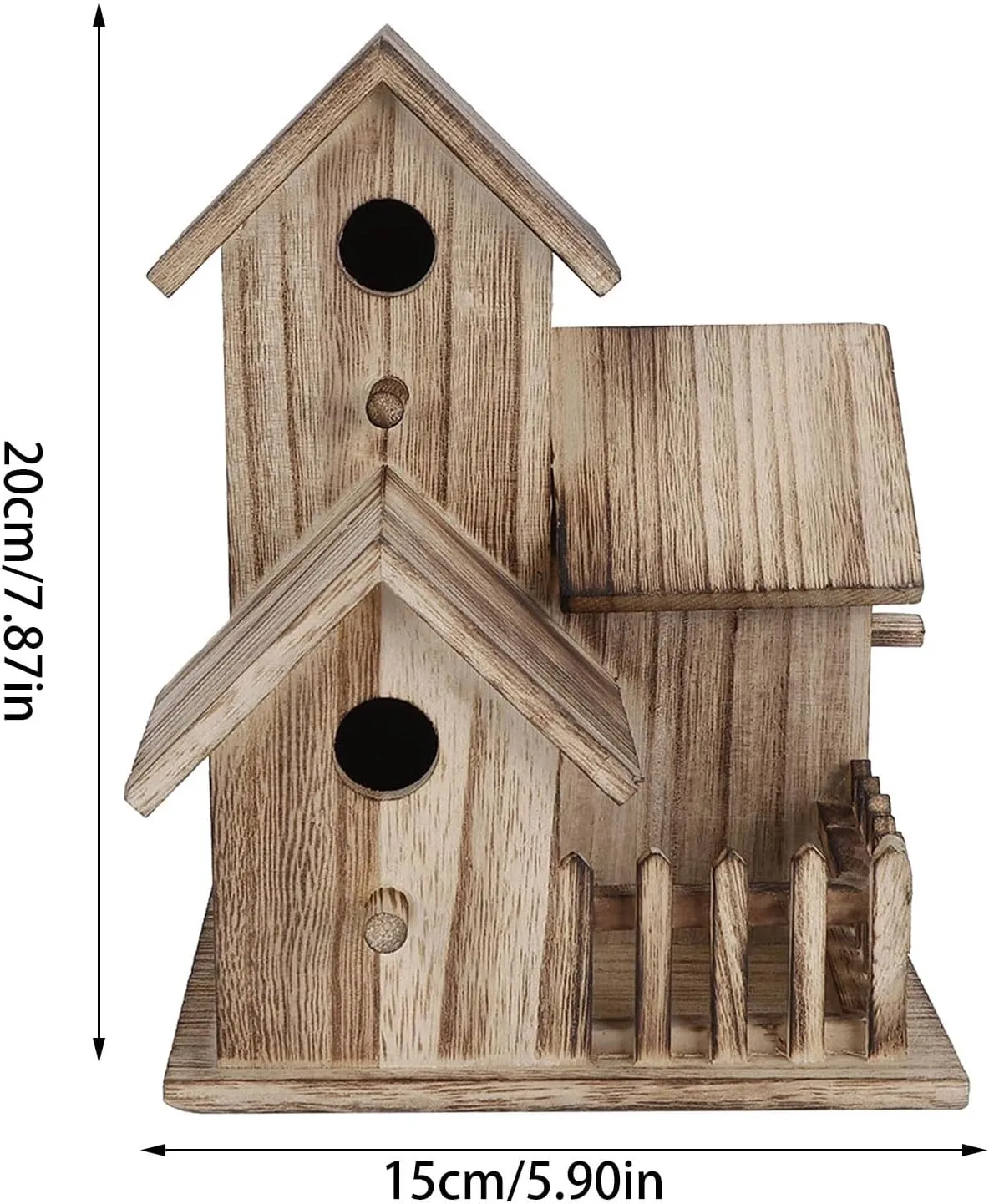 Wood Bird House Outdoor Birdhouse Wooden Birdhouse Small Outdoor Garden Bird Nesting Box Bird House Pet Decoration Squirrel Head Feeder (Beige, One Size)
