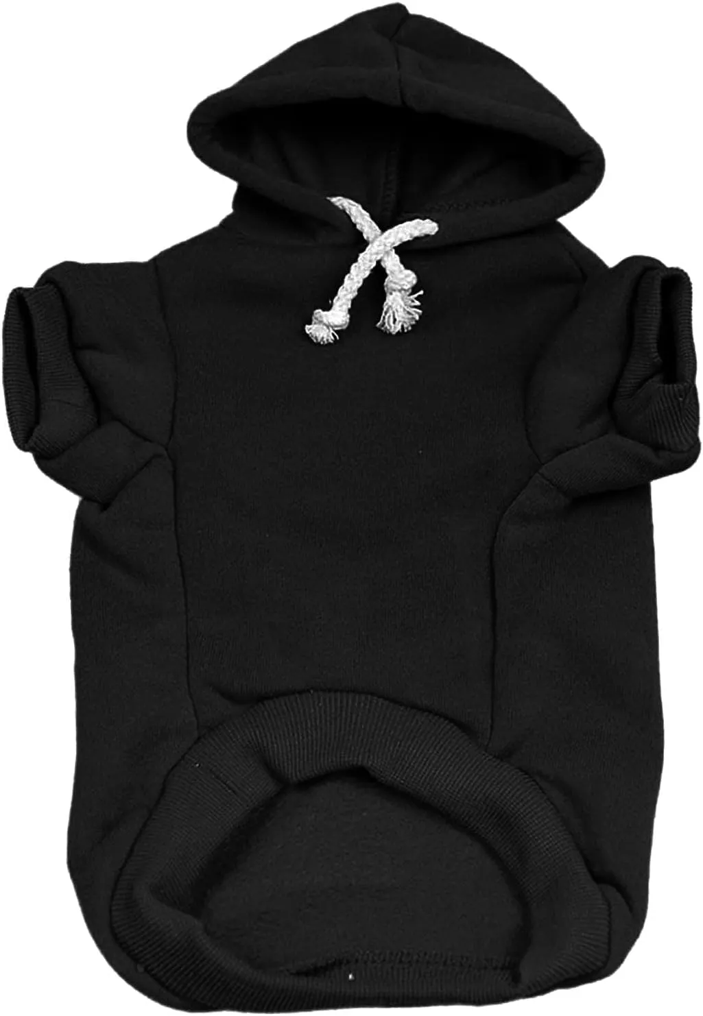 Zombie Hunter Costume Halloween Dog Hoodie Fleece Lined Pullover Sweatshirt with Leash Hole (Black, Medium 866)